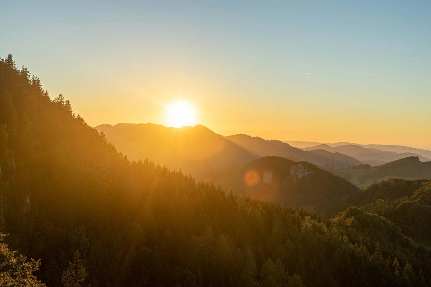 mountain range sunset