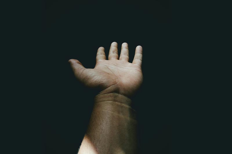 expectant outstretched hand