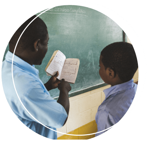 teacher with a student